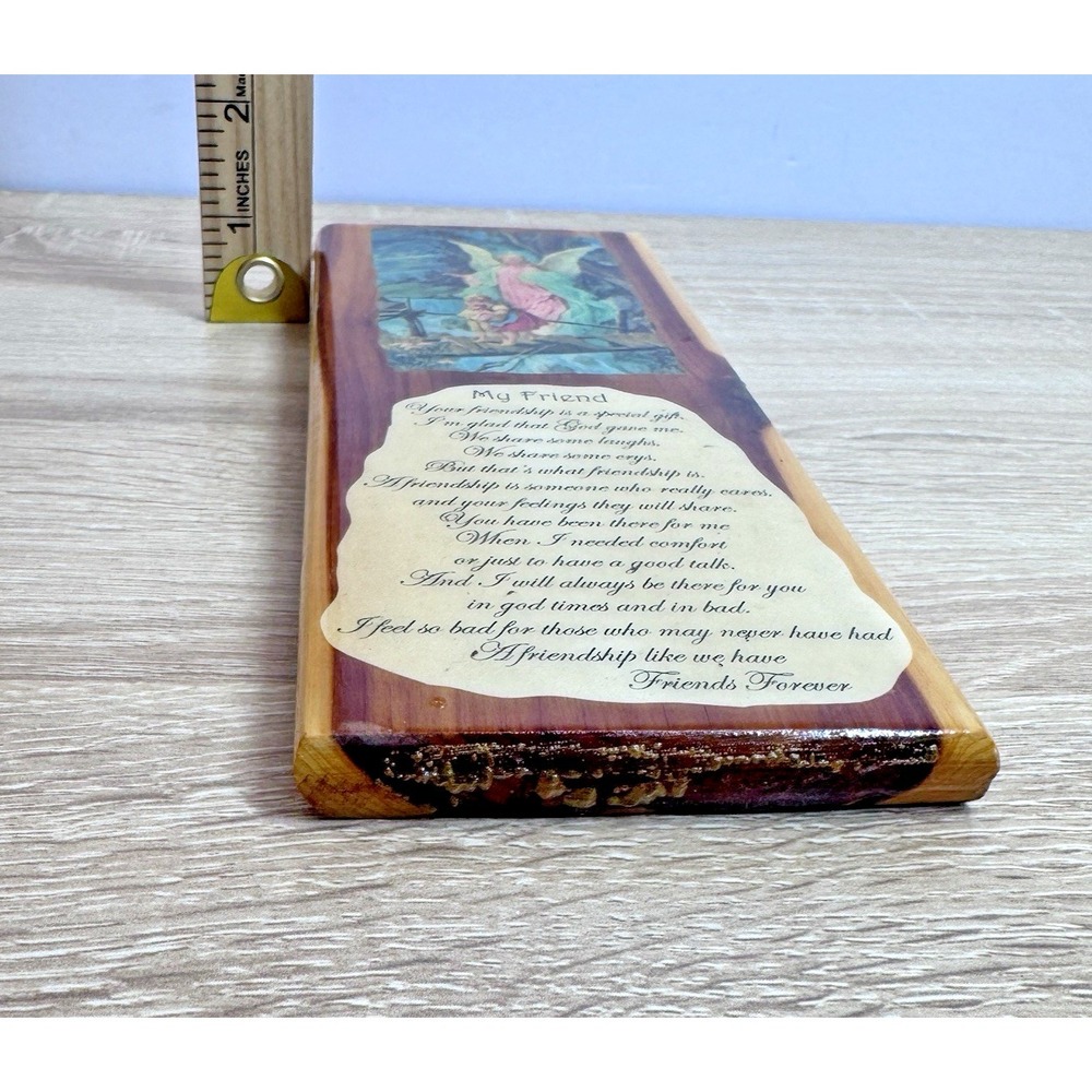 My Friend Angel Poem Wood Wall Plaque Inspirational Friendship Decor Vintage - Picture 7 of 7